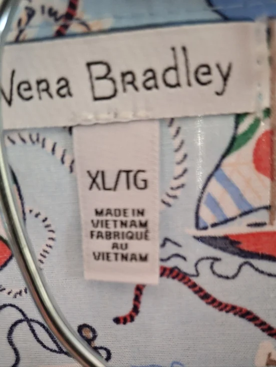 Vera Bradley Nautical Pajama Set Blue Sailboat Print XL - Picture 4 of 4